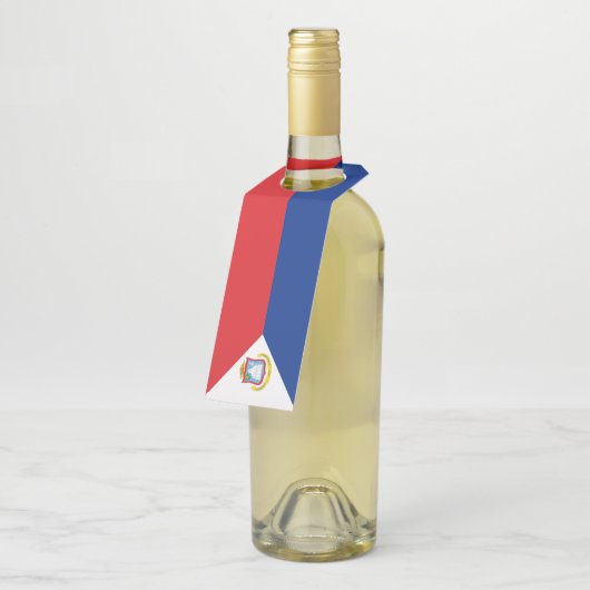 Sint Maarten Flagge Flaschenanhänger (Angewinkelt)