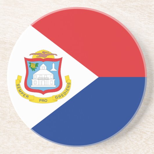 Sint Maarten Flagge Getränkeuntersetzer (Vorne)