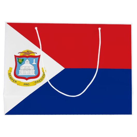 Sint Maarten Flagge Große Geschenktüte (Rückseite)