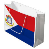 Sint Maarten Flagge Große Geschenktüte (Vorderseite Schrägansicht)