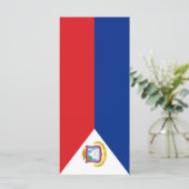 Sint Maarten Flagge Menükarte (Stehend Vorderseite)