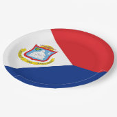 Sint Maarten Flagge Pappteller (Schrägansicht)