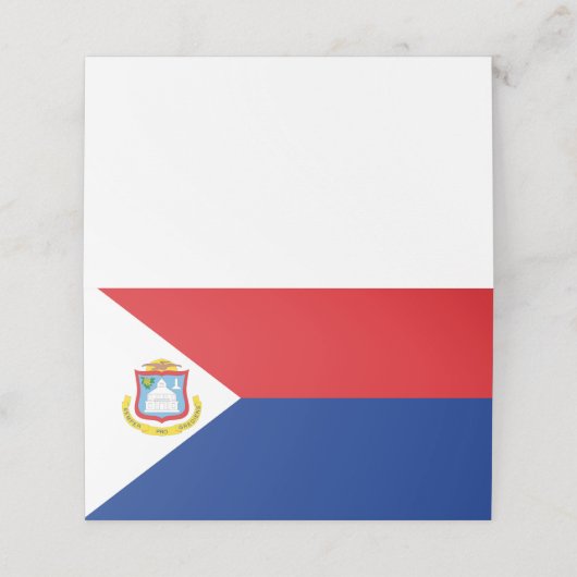 Sint Maarten Flagge Platzkarte (Außenseite Aufgefaltet)