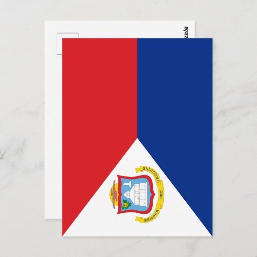 Sint Maarten Flagge Postkarte (Vorne/Hinten)