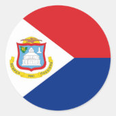 Sint Maarten Flagge Runder Aufkleber (Vorderseite)