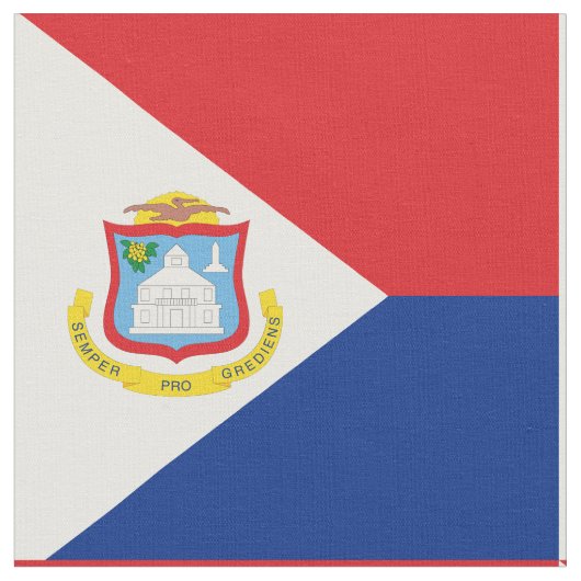 Sint Maarten Flagge Stoff (Nahaufnahme)