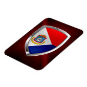 Sint Maarten Metallic Emblem Magnet (Linke Seite)