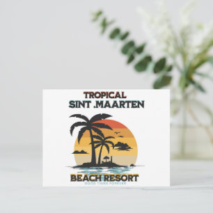 Sint Maarten Plage Resort Tropisch Postkarte