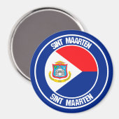 Sint Maarten RundEmblem Magnet (Vorderseite/Rückseite)