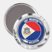 Sint Maarten RundEmblem Magnet (Vorderseite/Rückseite)