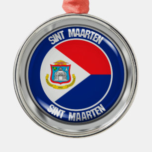 Sint Maarten RundEmblem Ornament Aus Metall