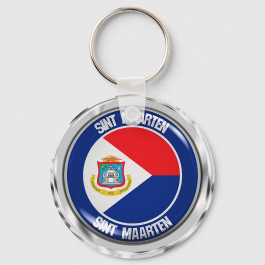 Sint Maarten RundEmblem Schlüsselanhänger (Vorderseite)