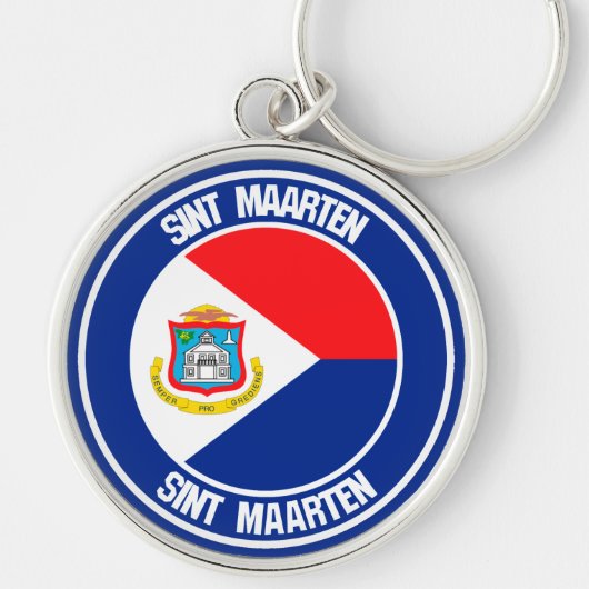 Sint Maarten RundEmblem Schlüsselanhänger (Vorne)