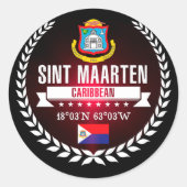 Sint Maarten Runder Aufkleber (Vorderseite)