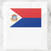 Sint Maarten, Saint Martin Flag, Niederländisch/Ni Rechteckiger Aufkleber (Tasche)
