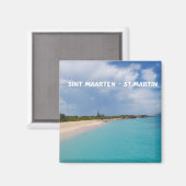 Sint Maarten - St. Martin Beach Scene Magnet (Vorderseite/Rückseite)