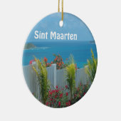 Sint Maarten - St. Martin Ocean Blue Seascape Keramik Ornament (Rechts)