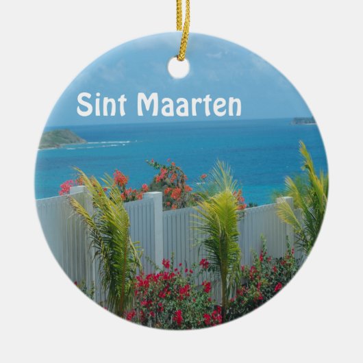 Sint Maarten - St. Martin Ocean Blue Seascape Keramik Ornament (Vorne)