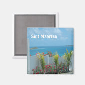 Sint Maarten - St. Martin Ocean Blue Seascape Magnet (Vorderseite/Rückseite)
