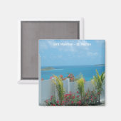 Sint Maarten - St. Martin Ocean Blue Seascape Magnet (Vorderseite/Rückseite)