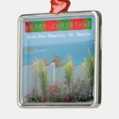 Sint Maarten - St. Martin Ocean Blue Seascape Ornament Aus Metall (Links)