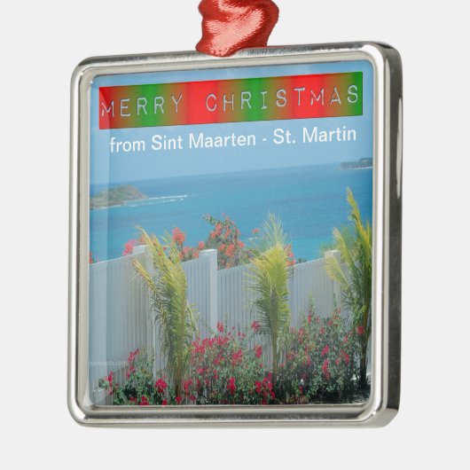 Sint Maarten - St. Martin Ocean Blue Seascape Ornament Aus Metall (Links)