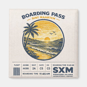 Sint Maarten SXM Vintage-Reiseabzeichen Magnet