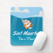 Sint Maarten Urlaubsposter Cartoon. Mousepad (Mit Mouse)