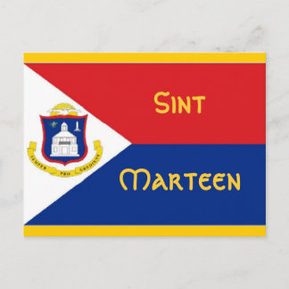 Sint Marteen St Martin Flagge Postkarte