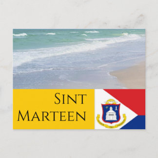 Sint Marteen St Martin Flagge und Strände Postkarte
