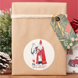 Sinterklaas & Amerigo Runder Aufkleber