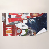 Sinterklaas and Piet on the roofs of Amsterdam Pos Badehandtuch (Badehandtuch)