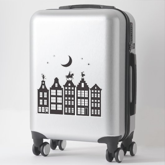 Sinterklaas Atop Canal Houses Window Sticker (Koffer)