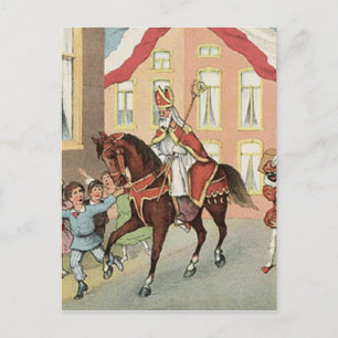 Sinterklaas Dutch St. Nick Vintag St. Nicholas Postkarte
