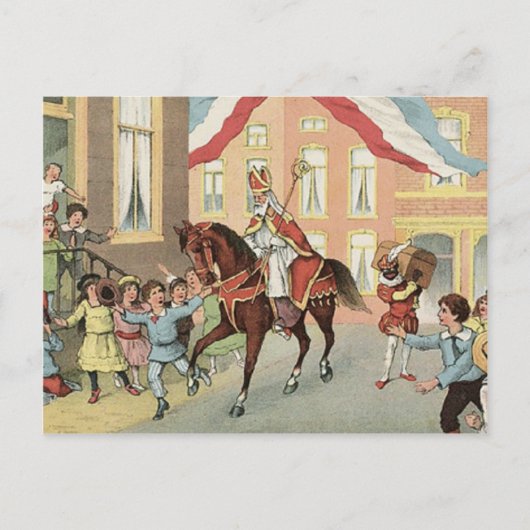Sinterklaas Dutch St. Nick Vintag St. Nicholas Postkarte (Vorderseite)