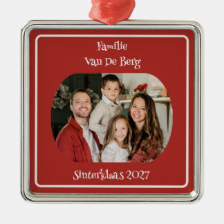 Sinterklaas-Familien-Ornament mit Foto und Name Ornament Aus Metall
