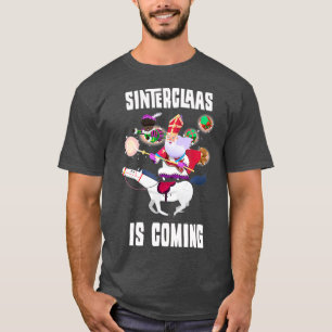 Sinterklaas kommt als Geschenk zu lustigen Weihnac T-Shirt