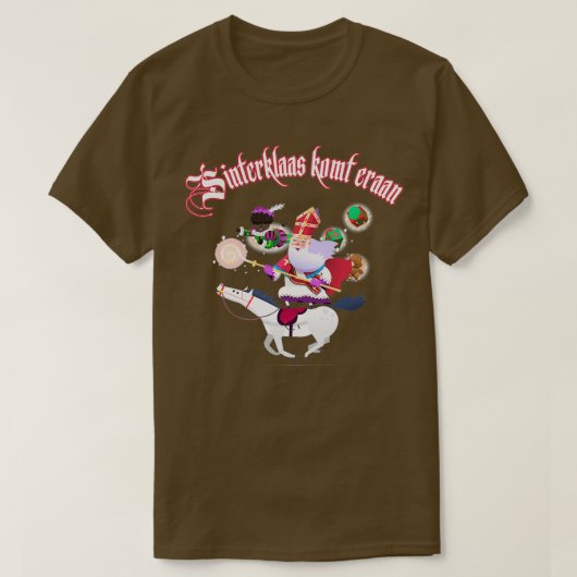 Sinterklaas kommt als holländisches Originalgesche T-Shirt (Design vorne)