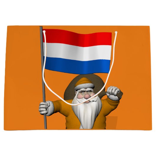 Sinterklaas mit Abzeichen der Niederlande Große Geschenktüte (Vorderseite)
