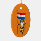 Sinterklaas mit Abzeichen der Niederlande Keramik Ornament (Rechts)