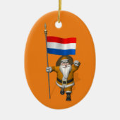 Sinterklaas mit Abzeichen der Niederlande Keramik Ornament (Vorne)