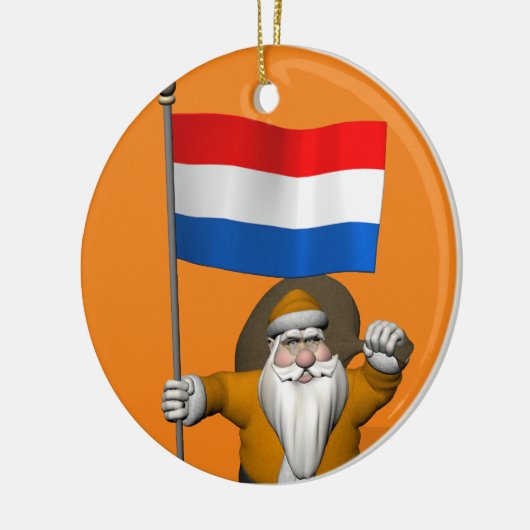 Sinterklaas mit Abzeichen der Niederlande Keramik Ornament (Links)