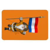 Sinterklaas mit Abzeichen der Niederlande Magnet (Horizontal)