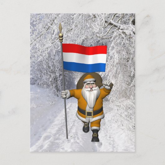 Sinterklaas mit Abzeichen der Niederlande Postkarte (Vorderseite)