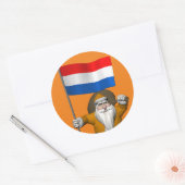 Sinterklaas mit Abzeichen der Niederlande Runder Aufkleber (Umschlag)