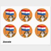 Sinterklaas mit Abzeichen der Niederlande Runder Aufkleber (Blatt)