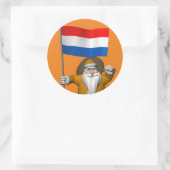 Sinterklaas mit Abzeichen der Niederlande Runder Aufkleber (Tasche)