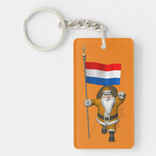 Sinterklaas mit Abzeichen der Niederlande Schlüsselanhänger
