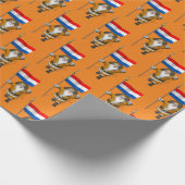 Sinterklaas mit Flagge der Niederlande Geschenkpapier (Ecke)