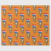 Sinterklaas mit Flagge der Niederlande Geschenkpapier (Flach)